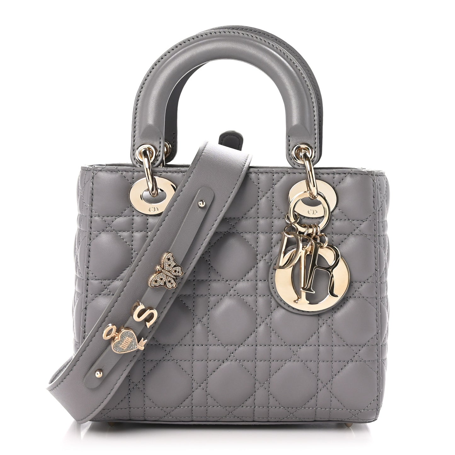 Lambskin Cannage Small My ABCDior Lady Dior Grey