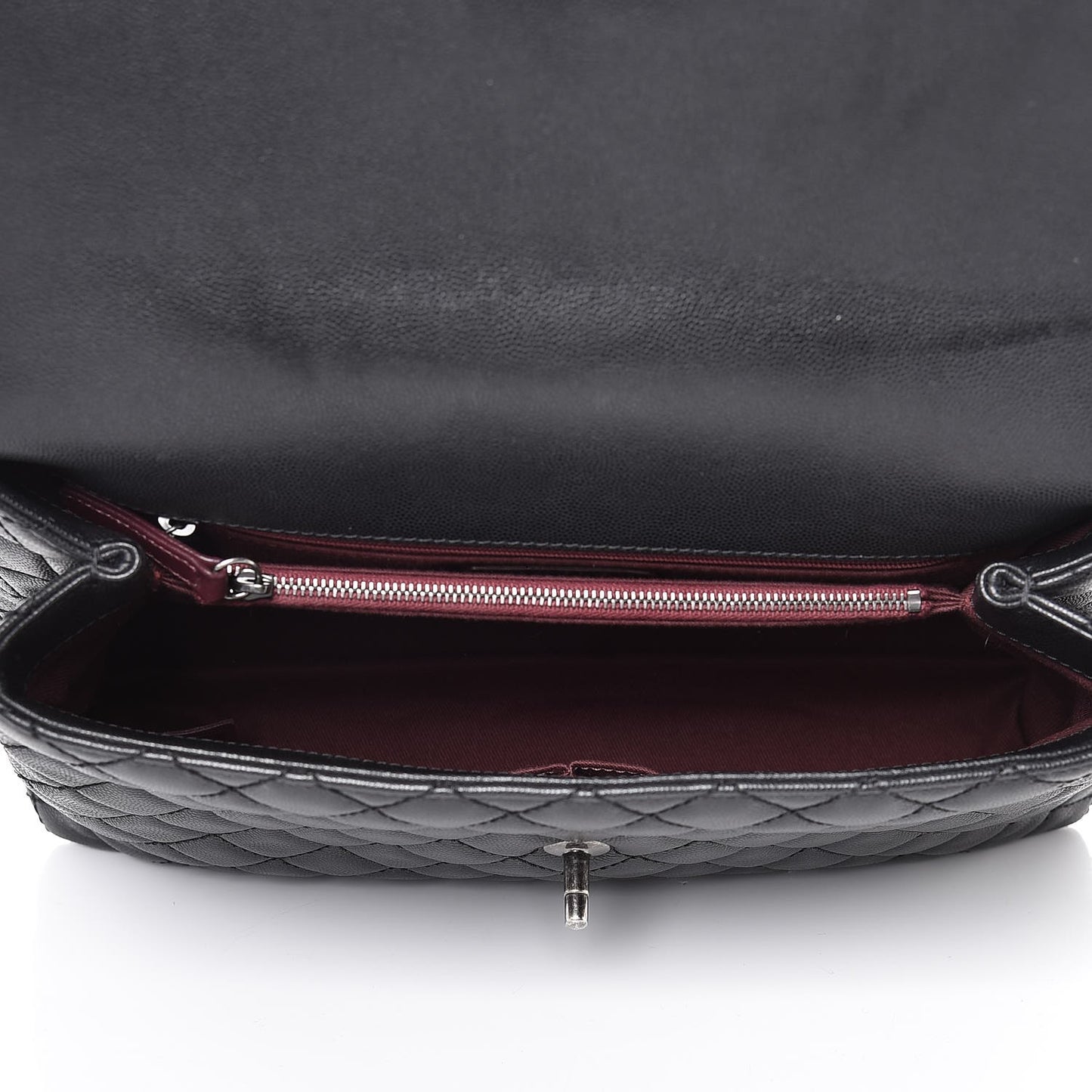 Caviar Quilted Medium Coco Handle Flap Black
