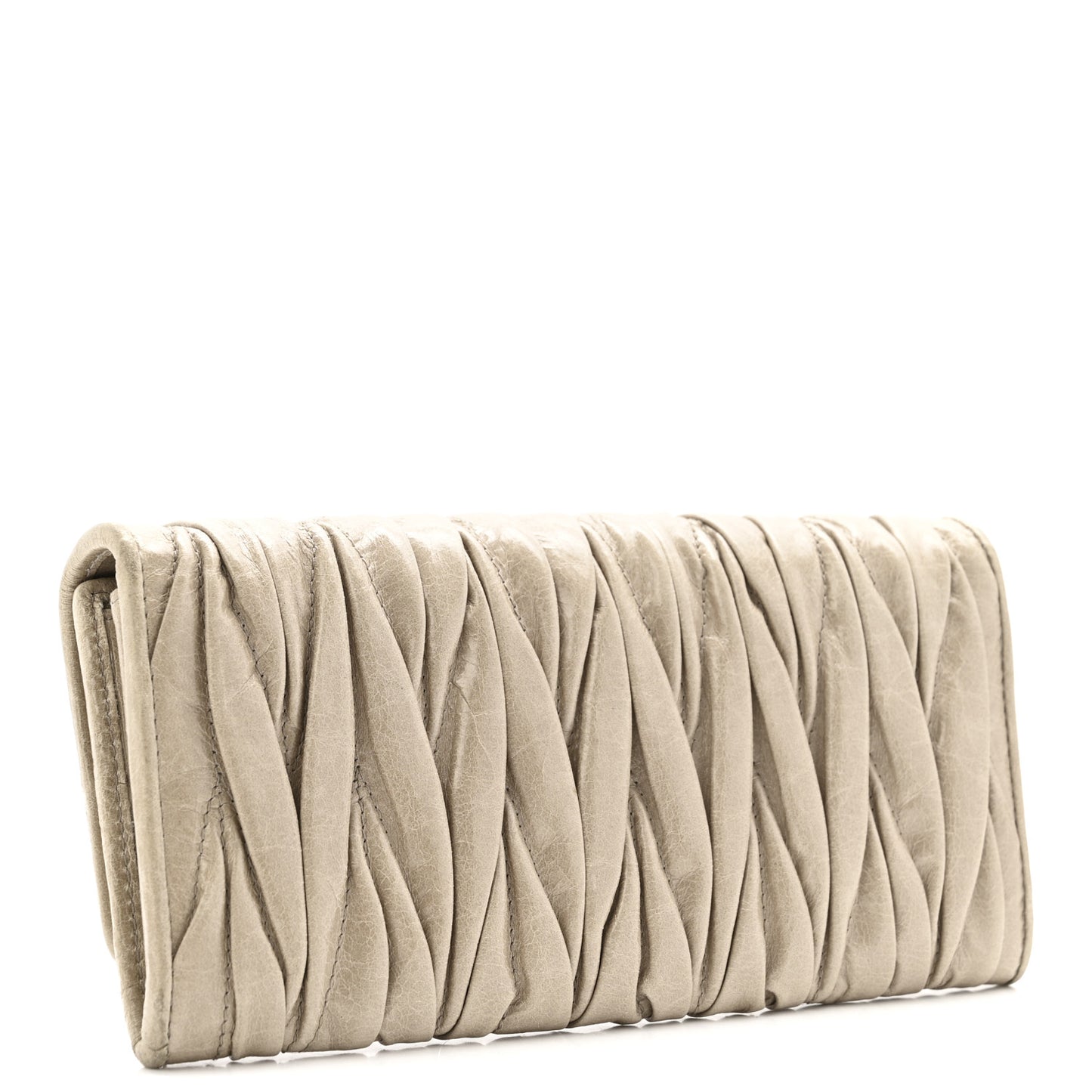 Nappa Lux Matelasse Flap Wallet Pomice