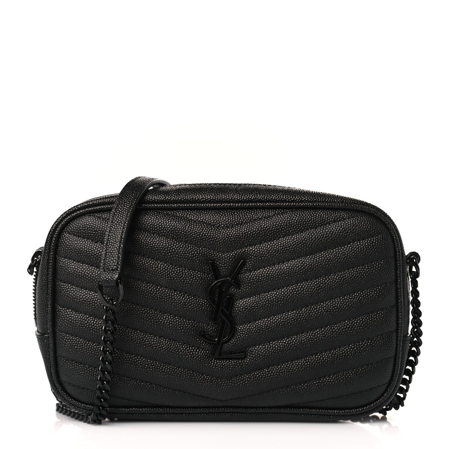 Grain De Poudre Matelasse Monochrome Monogram Mini Lou Camera Bag Black
