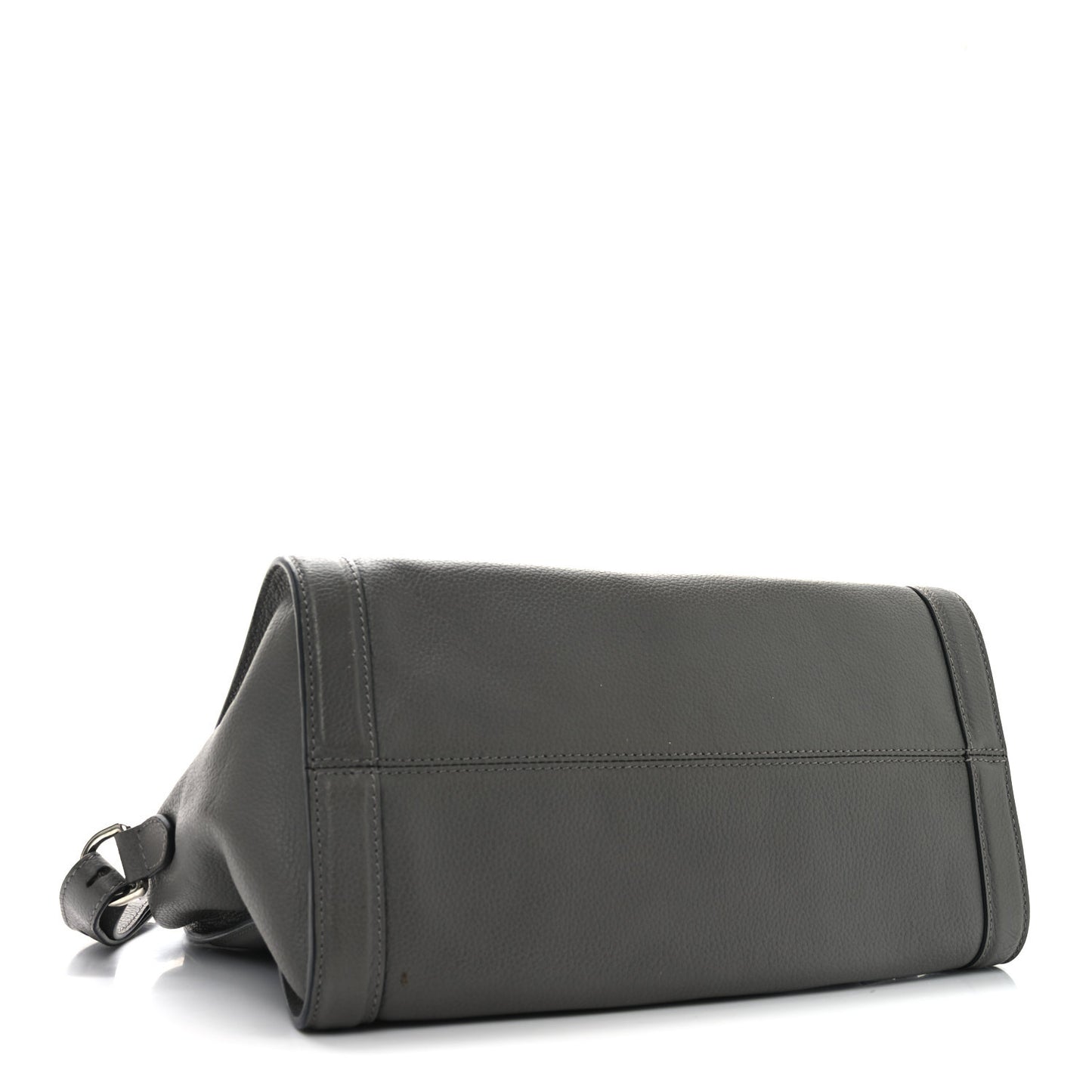 Pebbled Calfskin Small Skull Padlock Zip Around Tote Dark Grey
