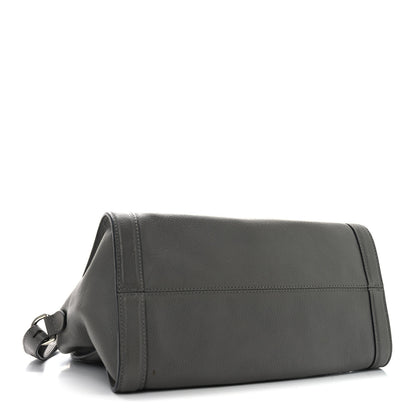 Alexander McQueen Pebbled Calfskin Small Skull Padlock Zip Around Tote Dark Grey 4 of 10