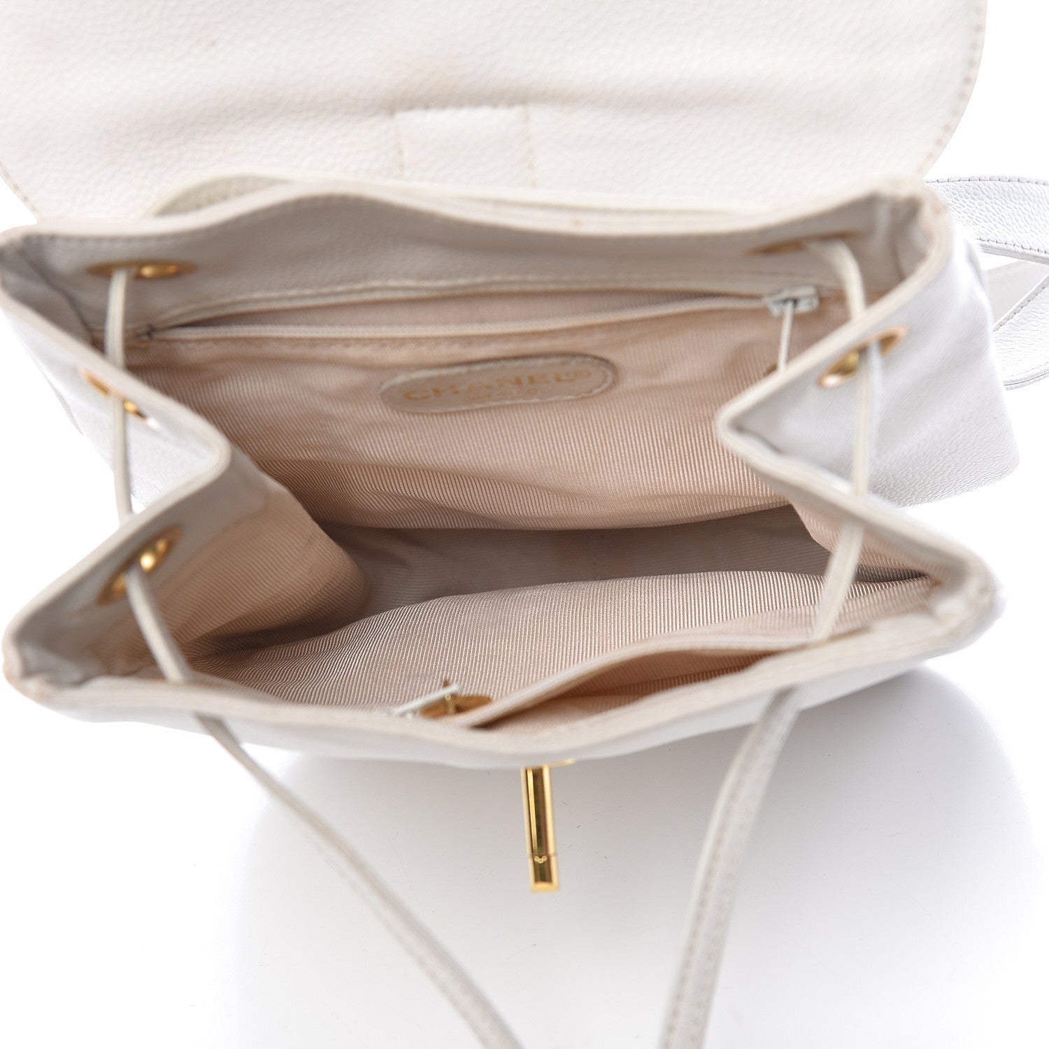 Chanel Caviar CC Backpack White 5 of 24