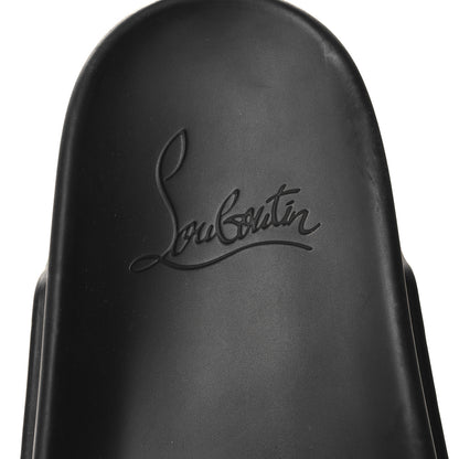 Christian Louboutin Calfskin Studded Mens Pool Fun Platform Flat Slide Sandals 43 Black 8 of 8