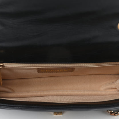 Chanel Calfskin Chevron Quilted Gabrielle Flap Black 4 of 8