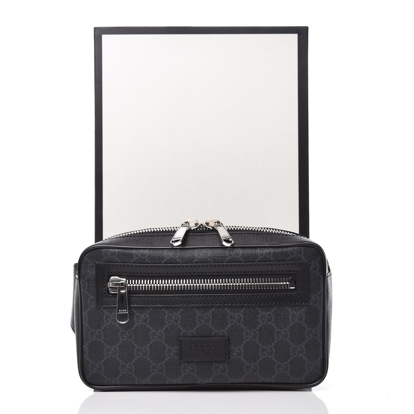 Soft GG Supreme Monogram Web Belt Bag Black Grey