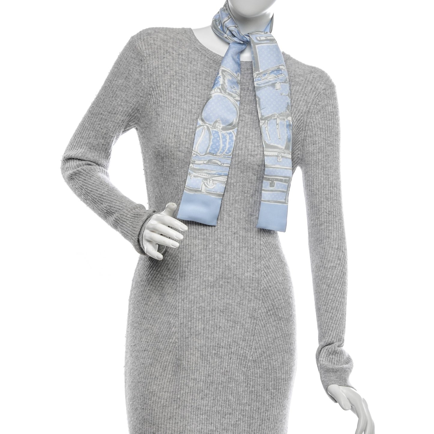 Silk Monogram Trunks Bandeau Blue Ciel