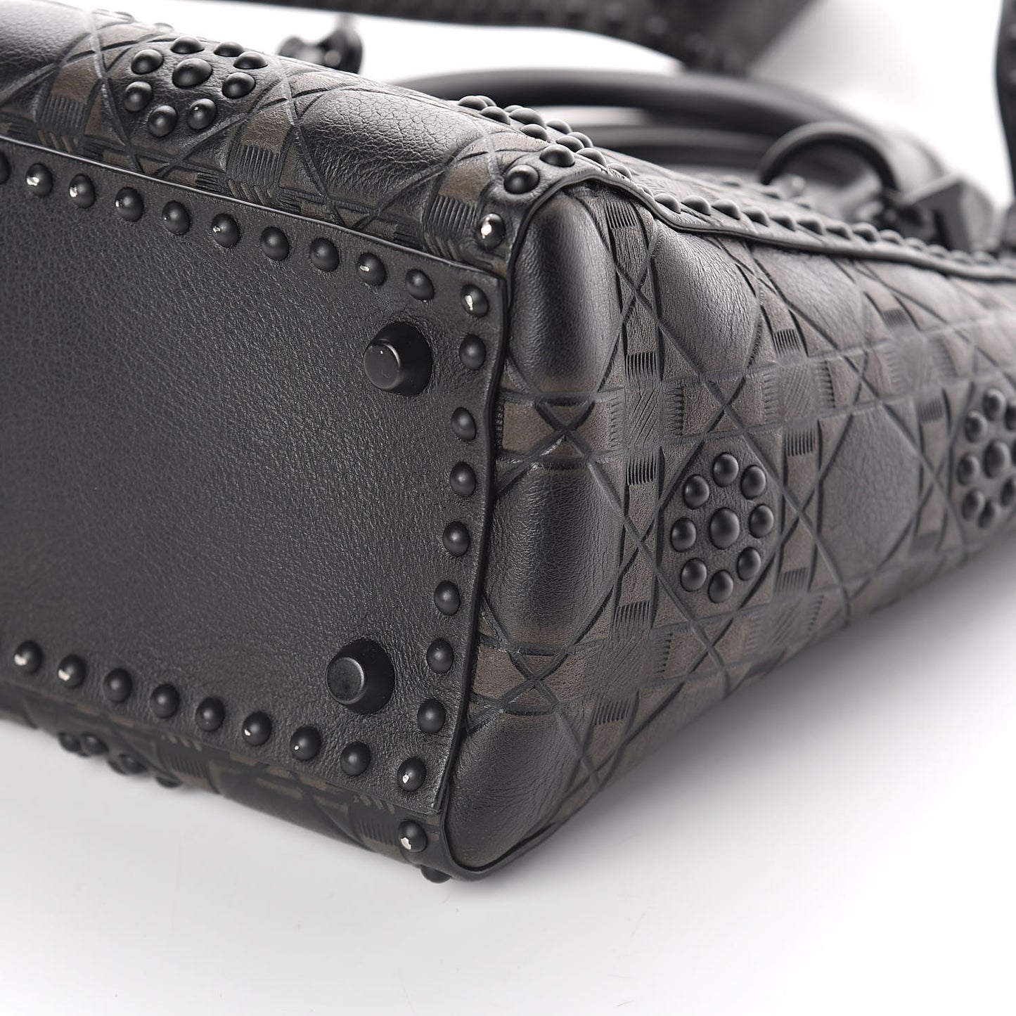 Lambskin Studded Matte Cannage Medium Lady Dior So Black
