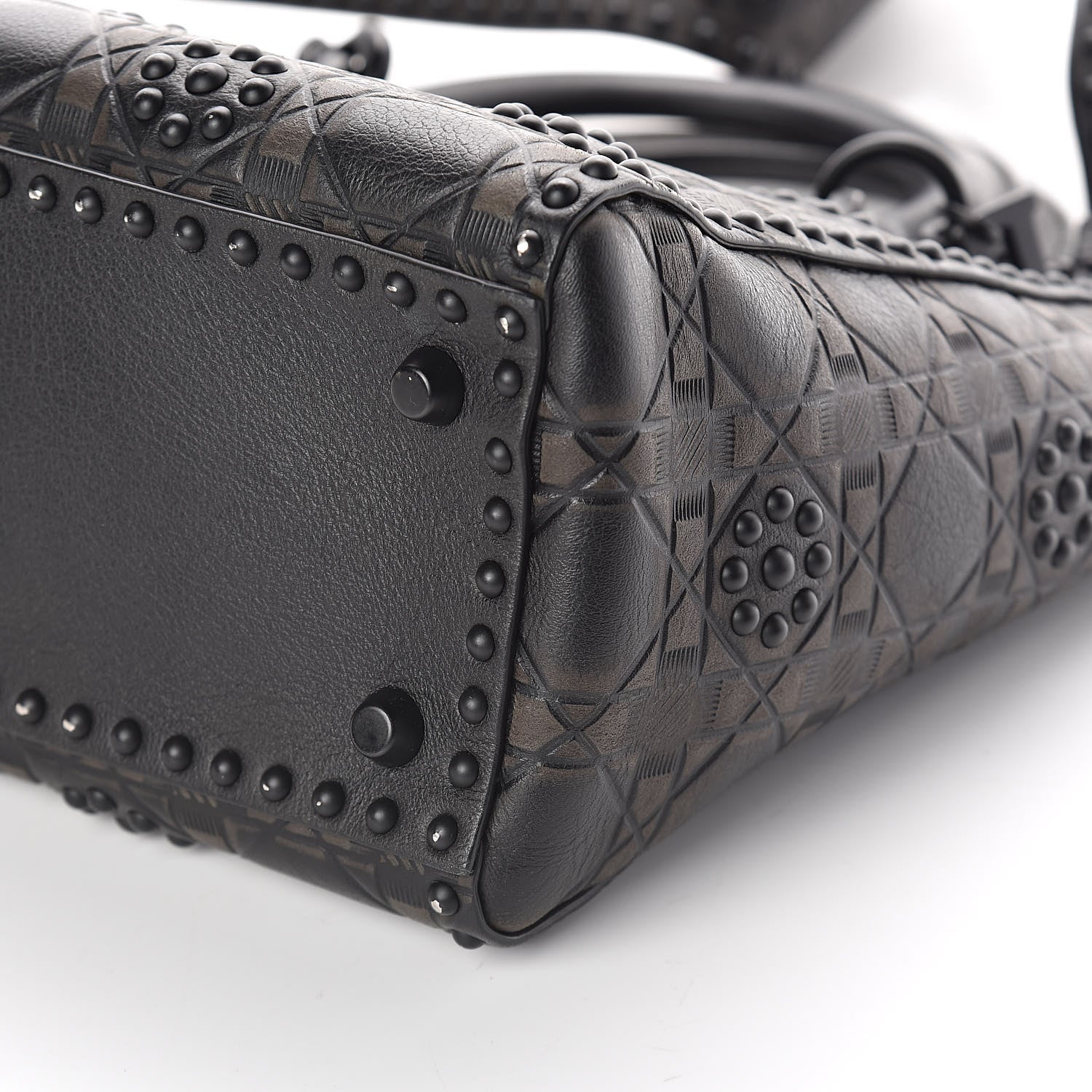 Christian Dior Lambskin Studded Matte Cannage Medium Lady Dior So Black 9 of 9