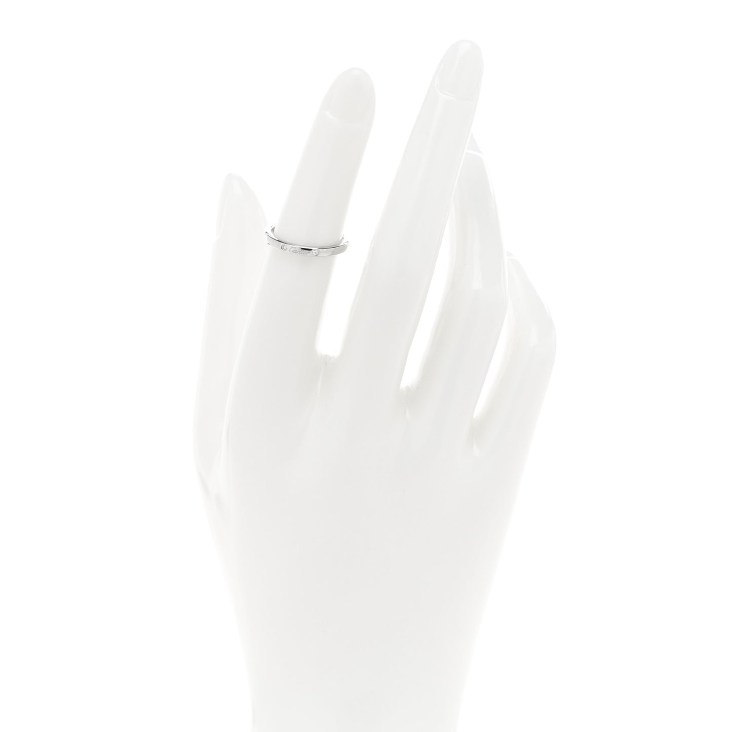 Platinum 3 Diamond Ballerine Wedding Band Ring 48 4.5