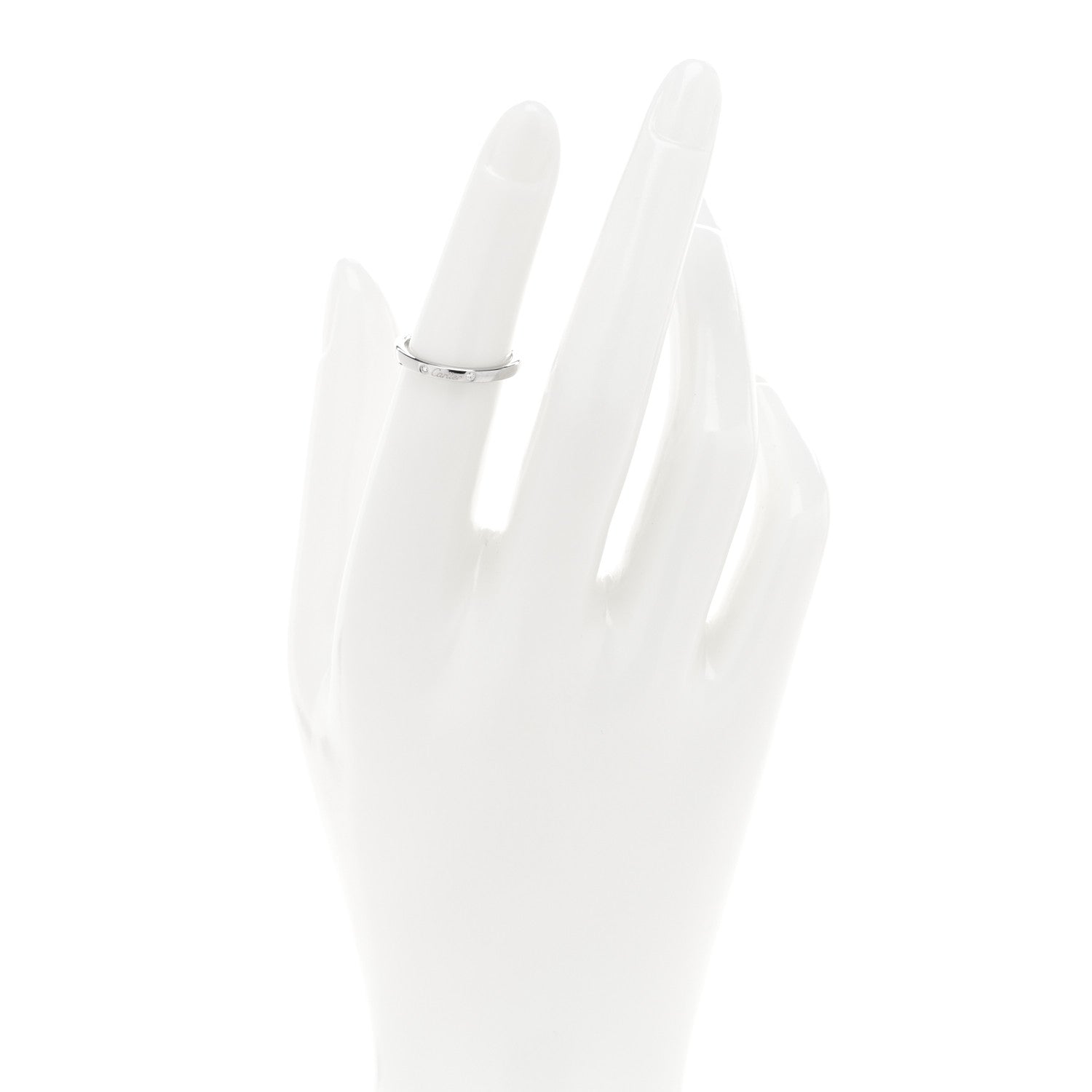 Cartier Platinum 3 Diamond Ballerine Wedding Band Ring 48 4.5 2 of 4