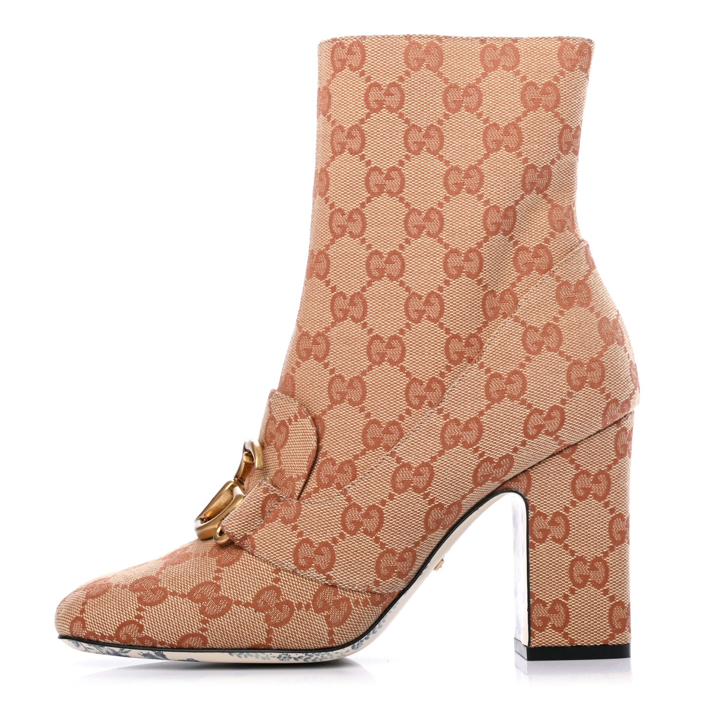 Monogram Malaga Kid GG Victoire 95mm Ankle Boots 37 Beige Ruggine Rust
