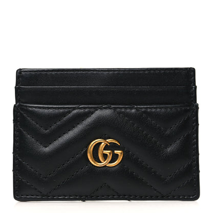 Gucci Calfskin Matelasse GG Marmont Card Holder Black 1 of 7