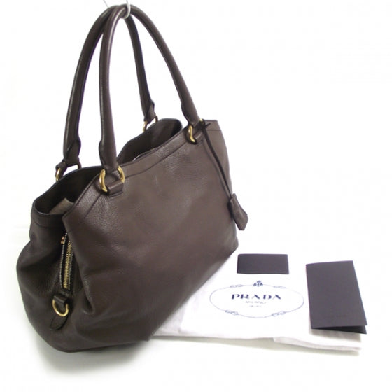 Leather Logo Satchel Brown