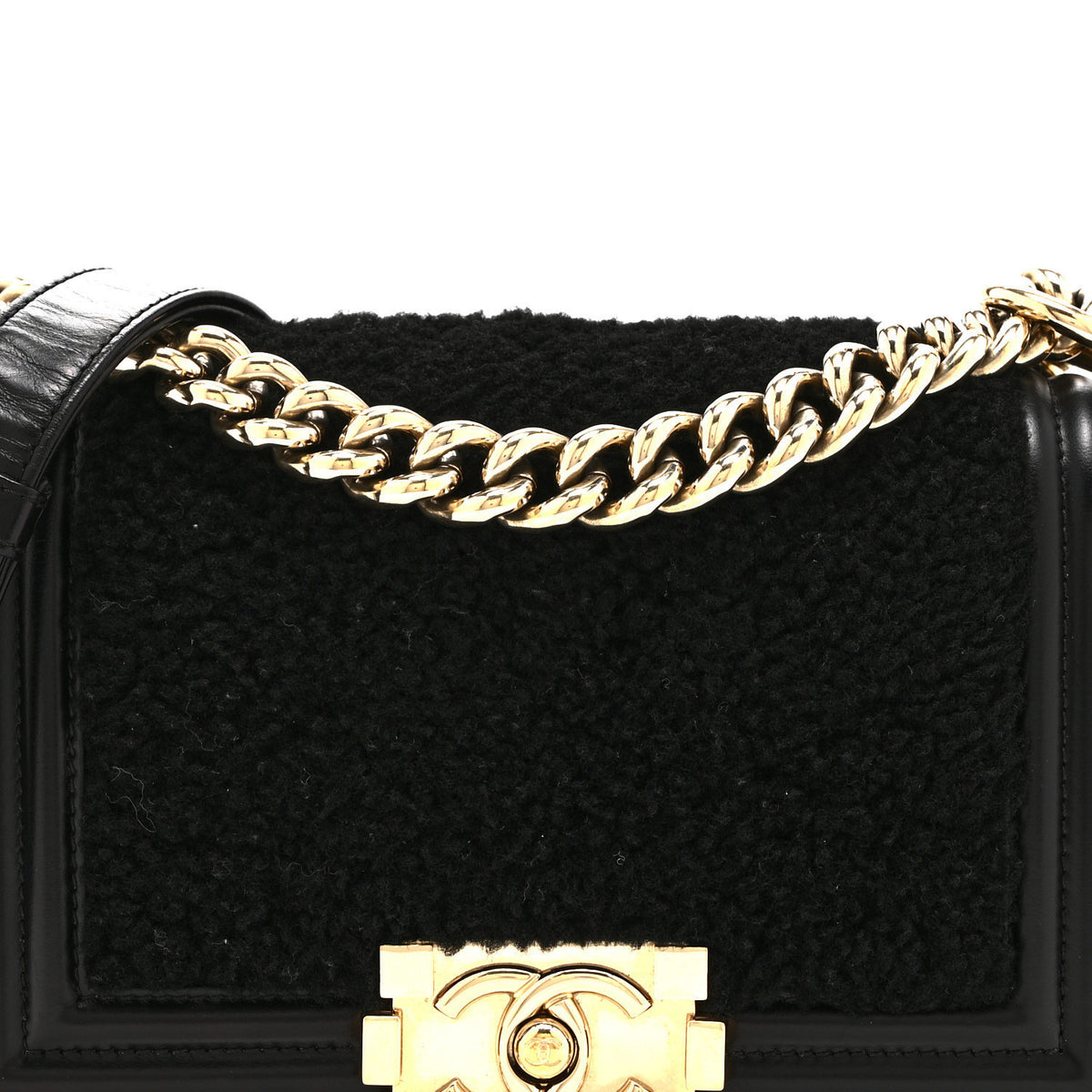 Chanel Shearling Calfskin Small Boy Flap Black 8 of 10