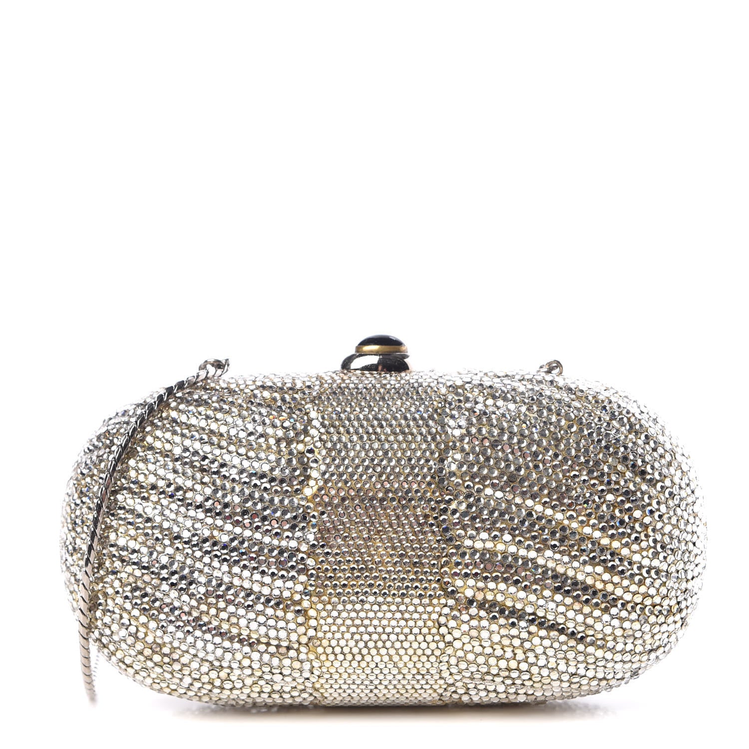 Judith Leiber Swarovski Crystal Minaudiere Clutch Silver 1 of 16