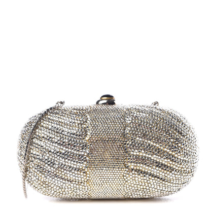 Judith Leiber Swarovski Crystal Minaudiere Clutch Silver 1 of 16