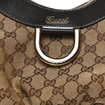 Gucci Monogram Medium D Gold Ring Hobo Dark Brown 8 of 10