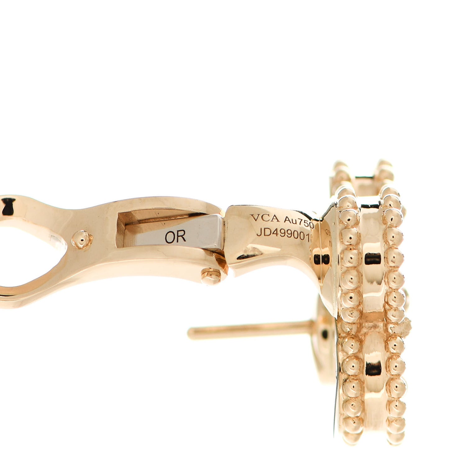 18K Yellow Gold Guilloche Vintage Alhambra Earrings