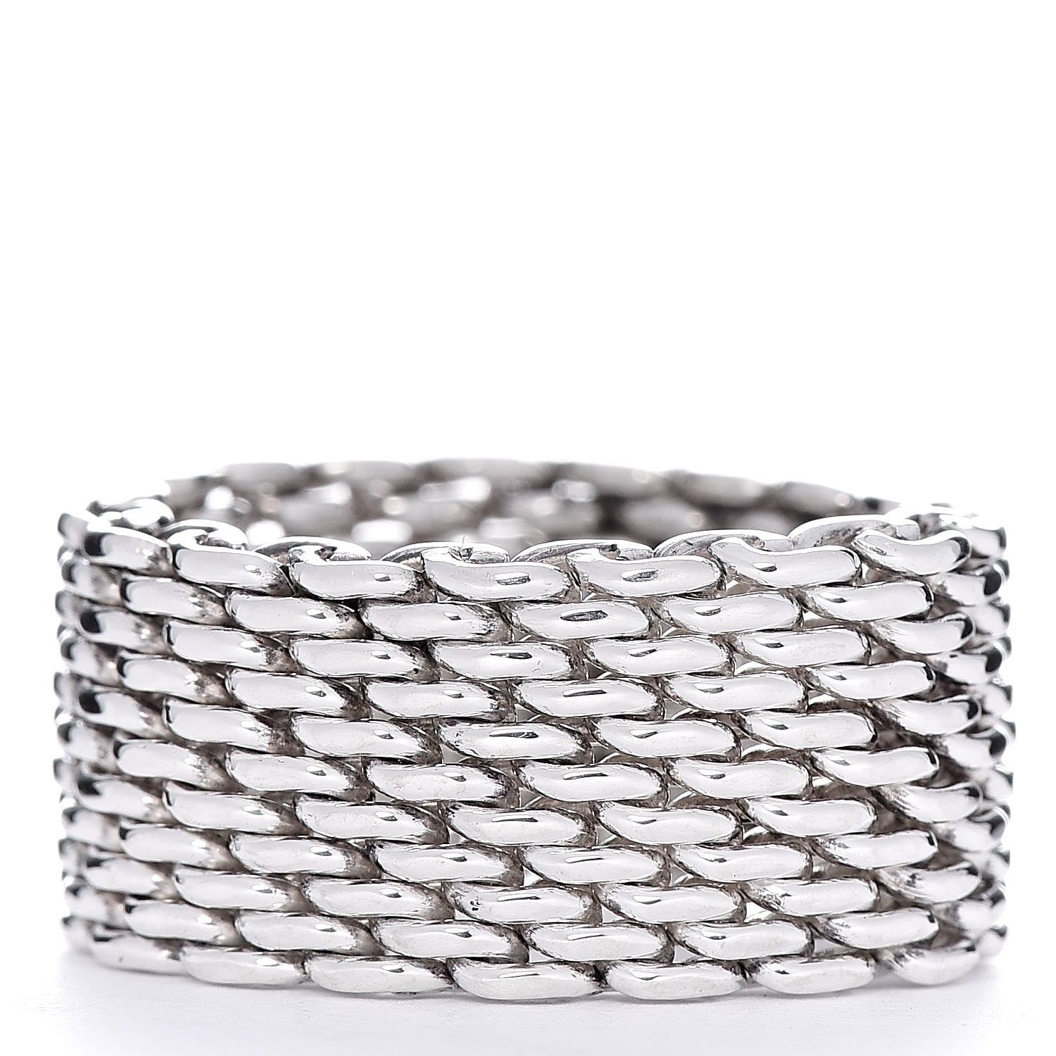 Tiffany Sterling Silver Mesh Somerset Ring 52 6 3 of 4