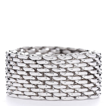Tiffany Sterling Silver Mesh Somerset Ring 52 6 3 of 4