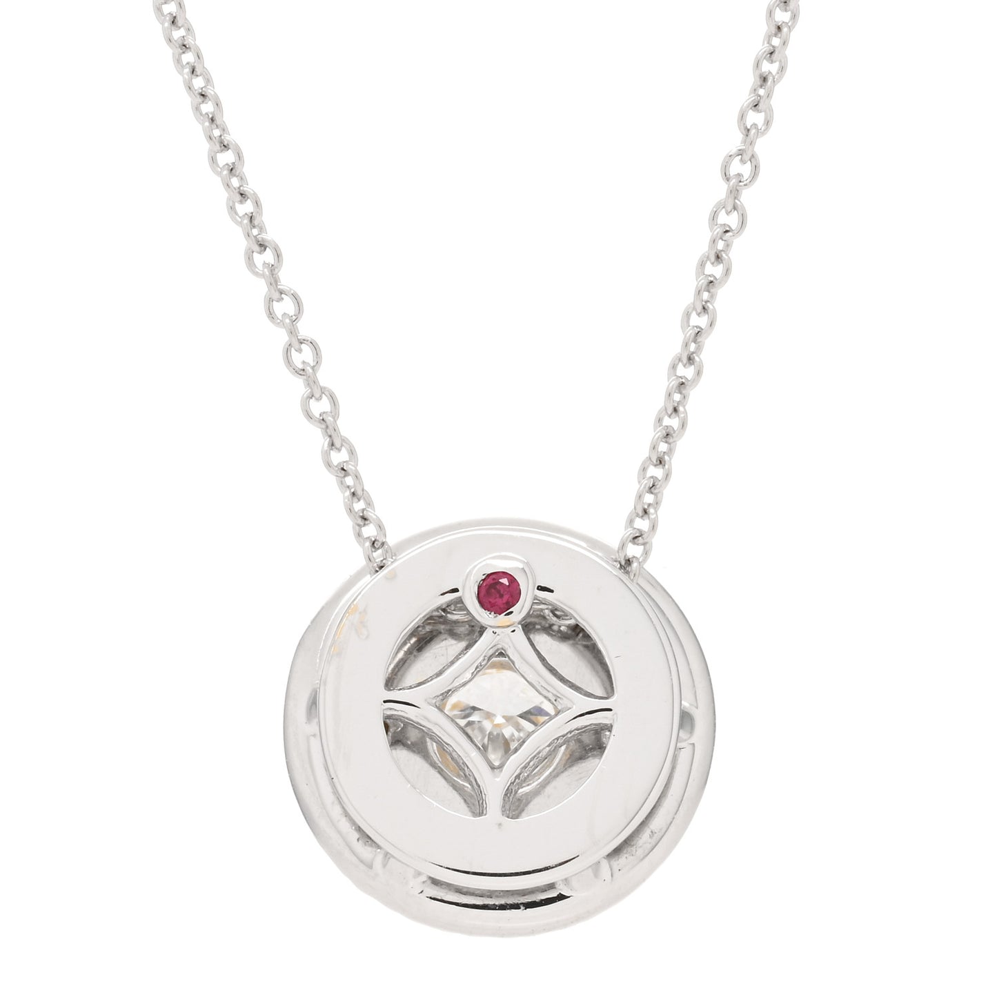18K White Yellow Gold Diamond Large Siena Dot Pendant Necklace