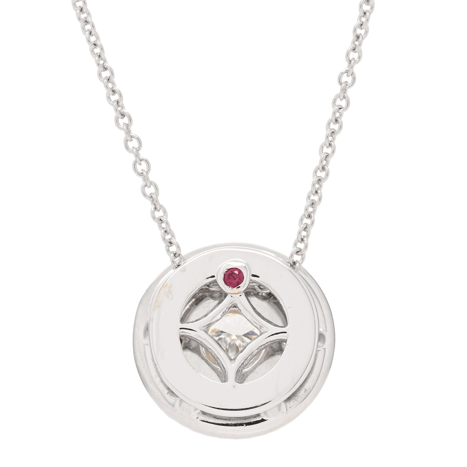 Roberto Coin 18K White Yellow Gold Diamond Large Siena Dot Pendant Necklace 4 of 4