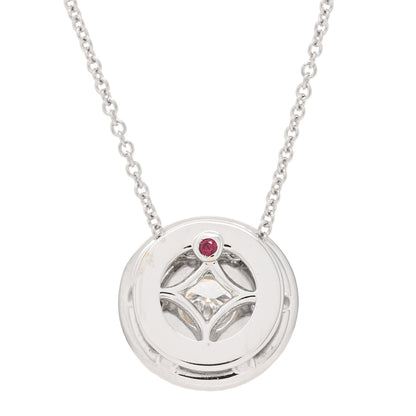 Roberto Coin 18K White Yellow Gold Diamond Large Siena Dot Pendant Necklace 4 of 4