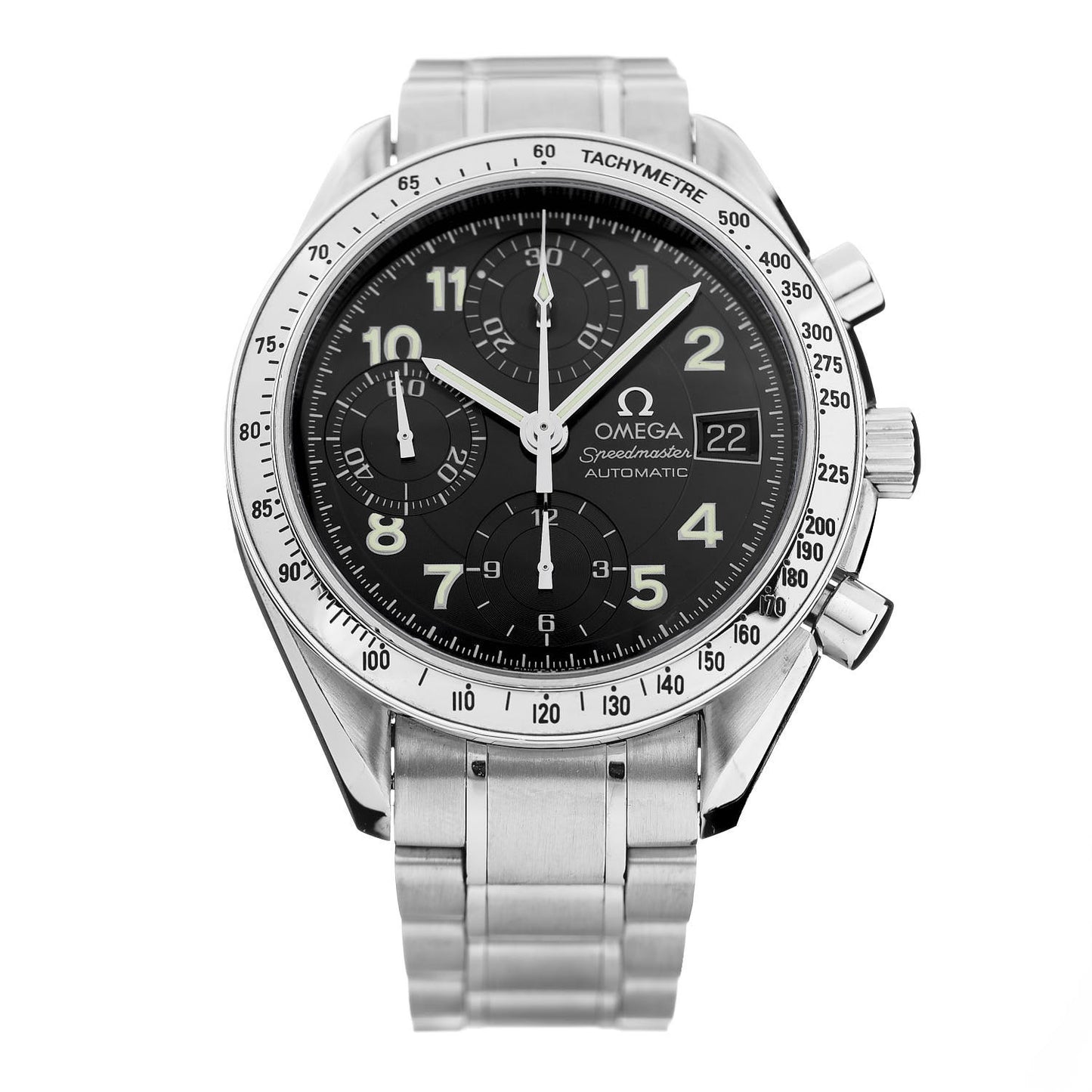 Stainless Steel 39mm Speedmaster Chronograph Automatic Watch Black 3513.52