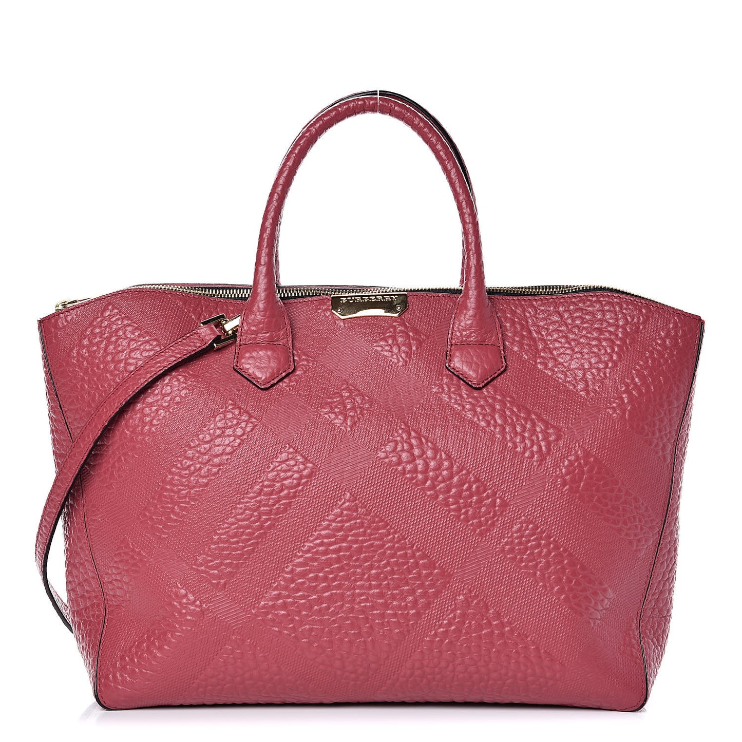 Heritage Grain Check Embossed Medium Dewsbury Tote Peony Rose