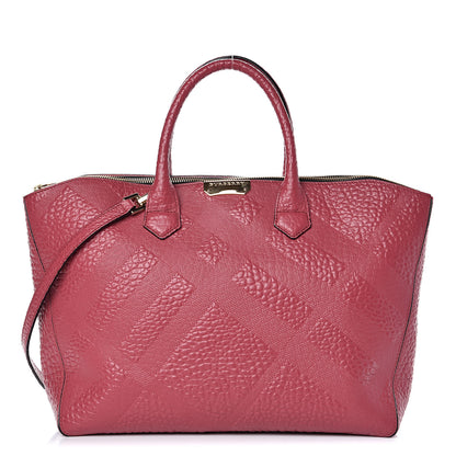 Burberry Heritage Grain Check Embossed Medium Dewsbury Tote Peony Rose 1 of 9