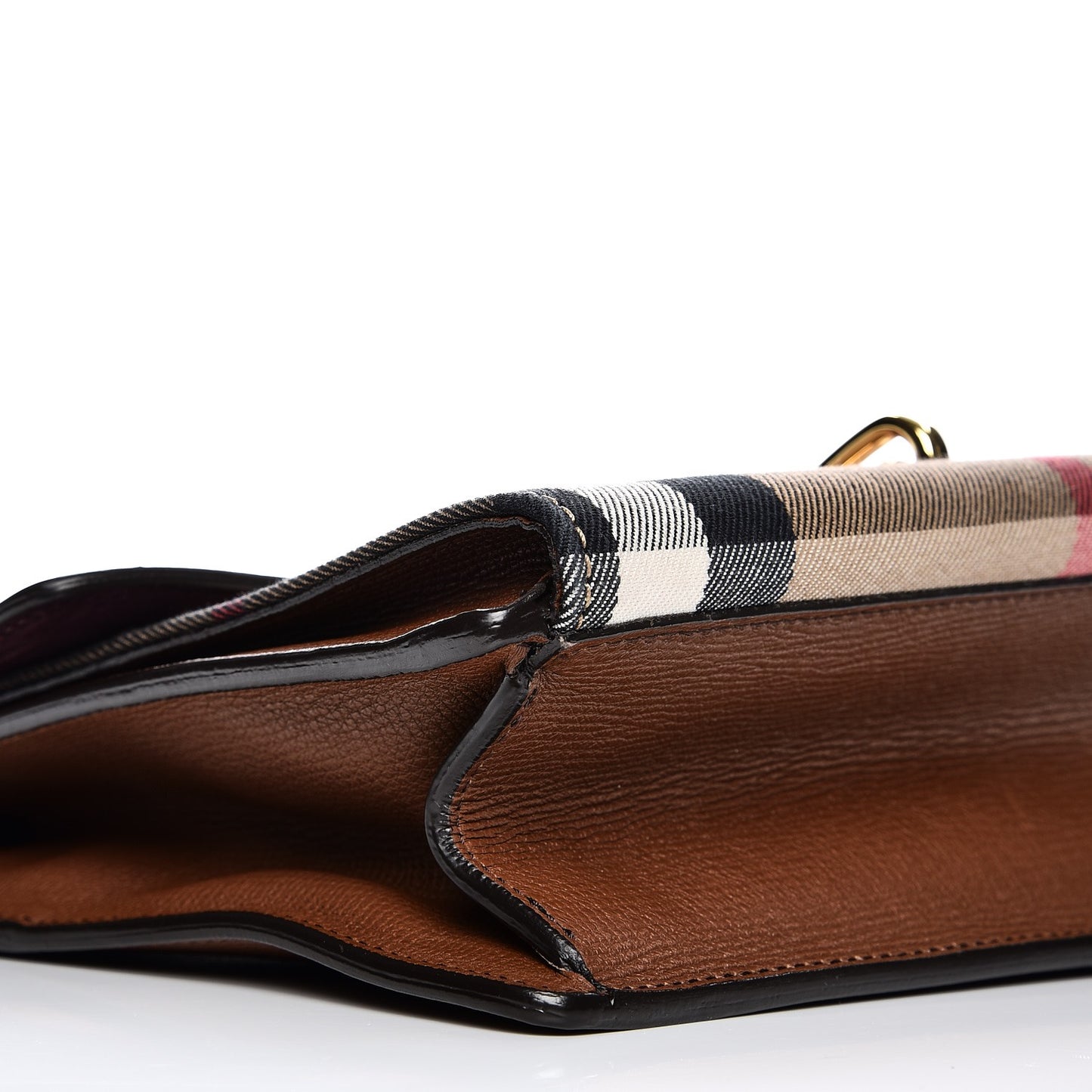 Derby Calfskin House Check Small Macken Crossbody Bag Tan