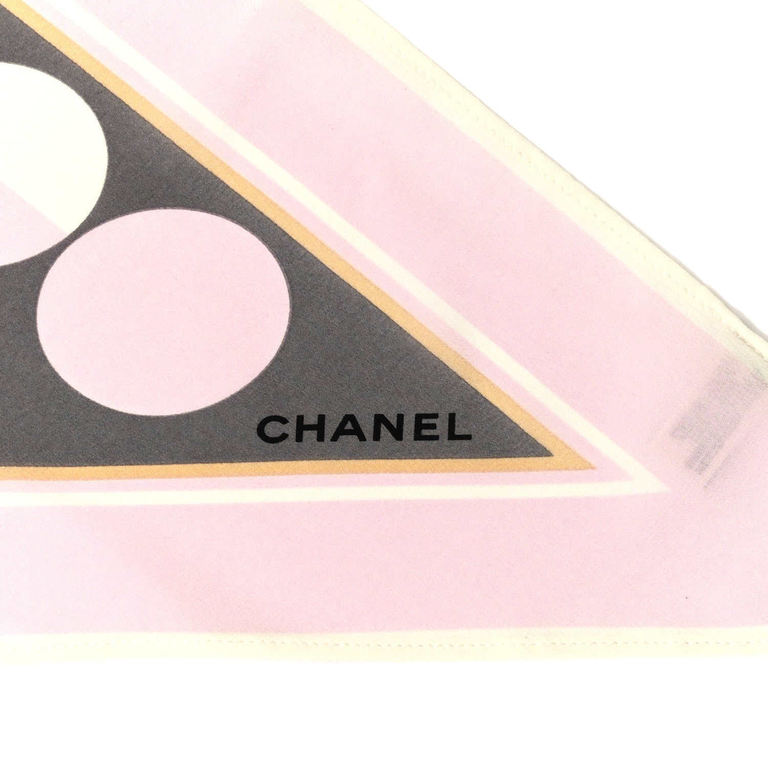 Chanel Silk CC Scarf Pink Grey White 5 of 5