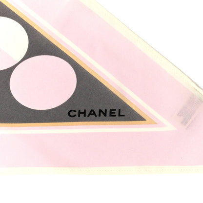 Chanel Silk CC Scarf Pink Grey White 5 of 5