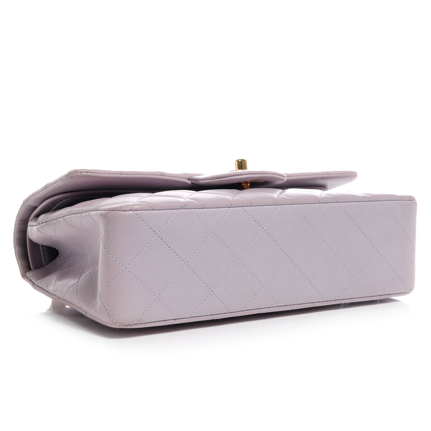 Lambskin Quilted Small Double Flap Lilac