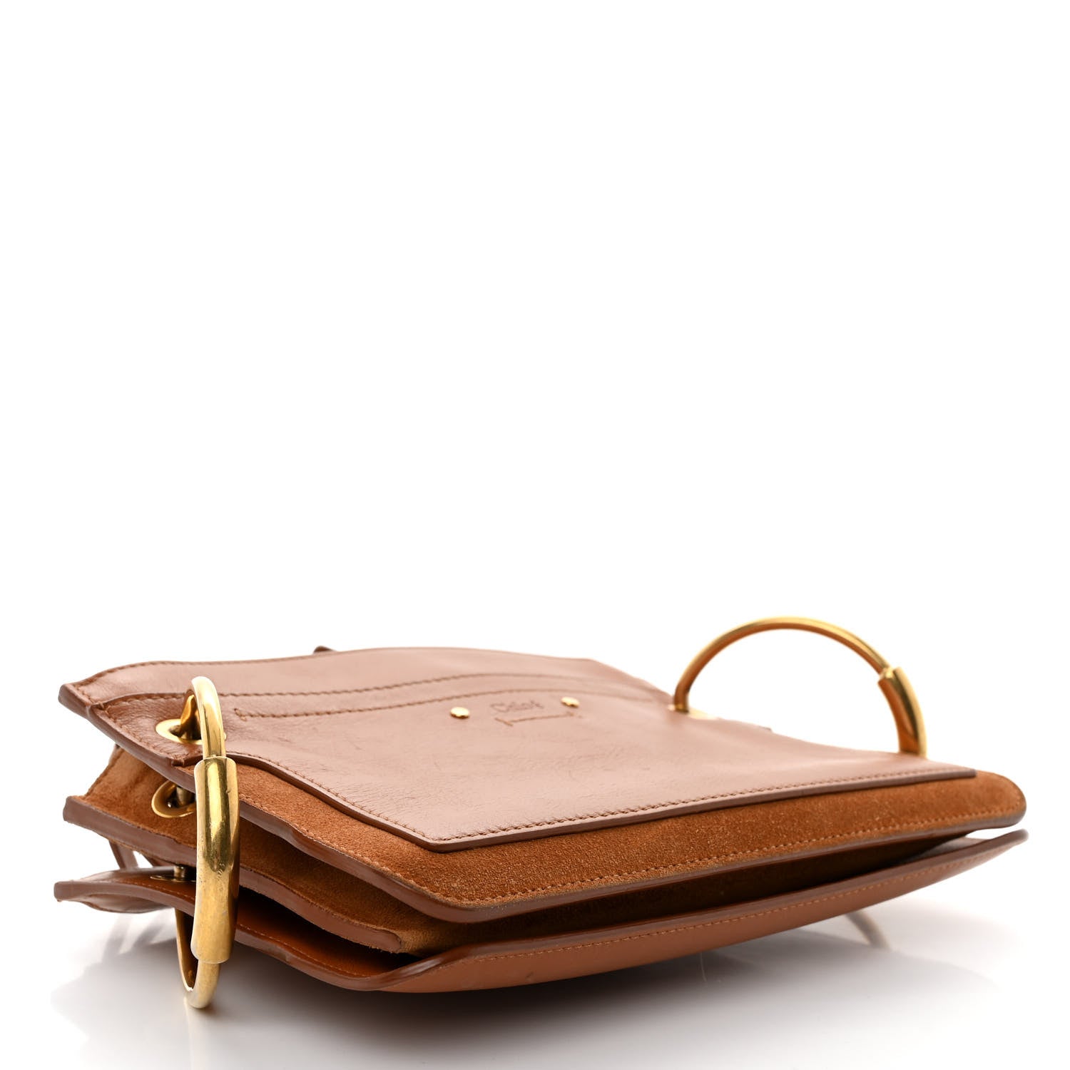 Chloe Calfskin Suede Mini Roy Bag Caramel 4 of 13