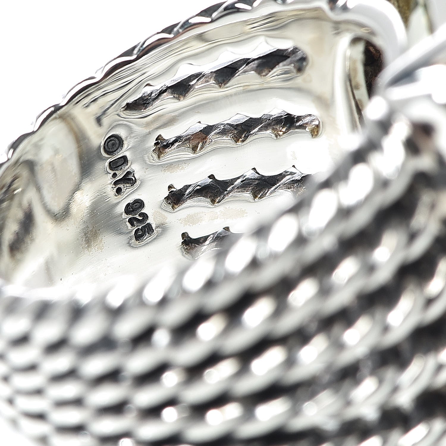 David Yurman Sterling Silver Diamond Prasiolite 20mm Wheaton Ring 52 6 5 of 5