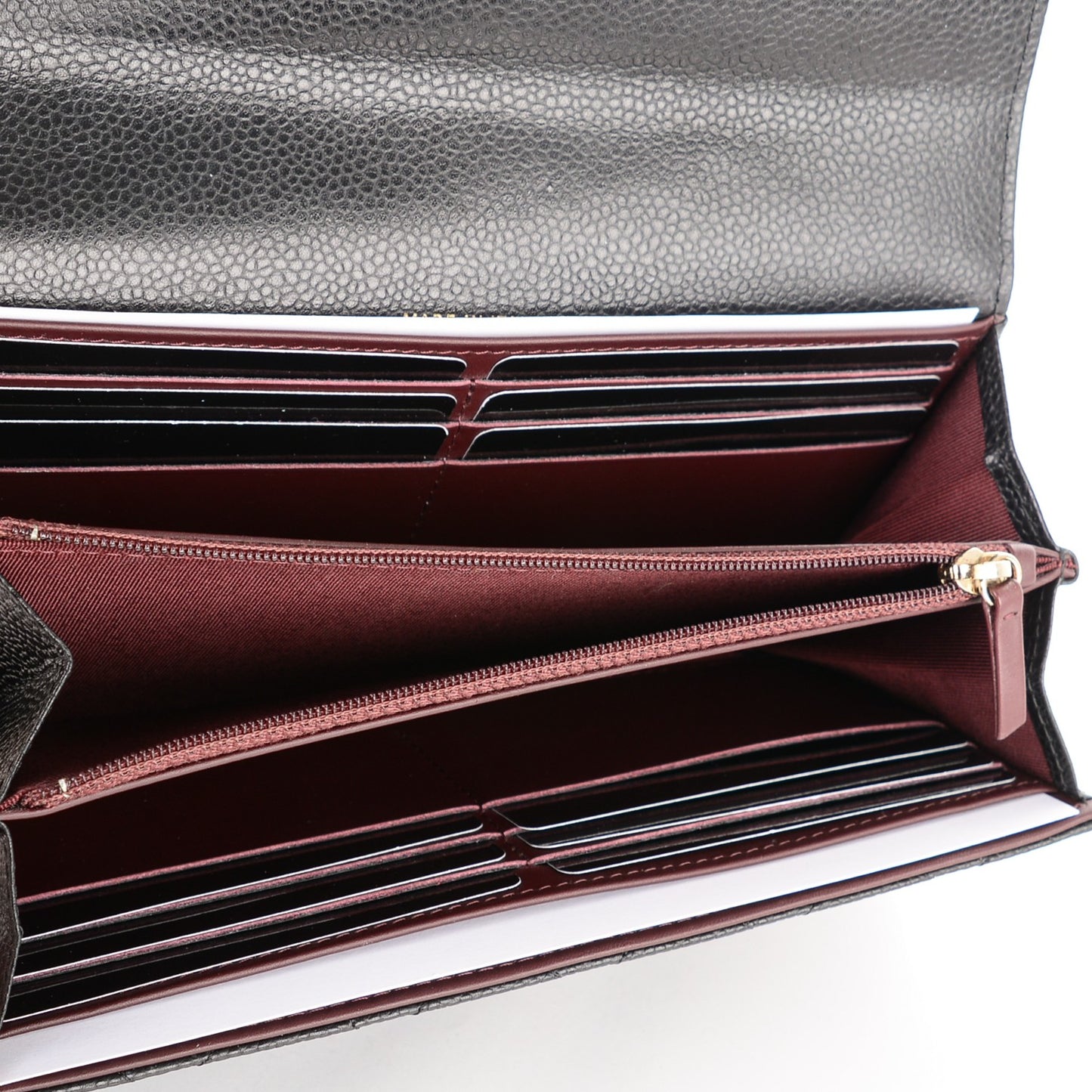 Caviar Quilted Large Flap Wallet Black