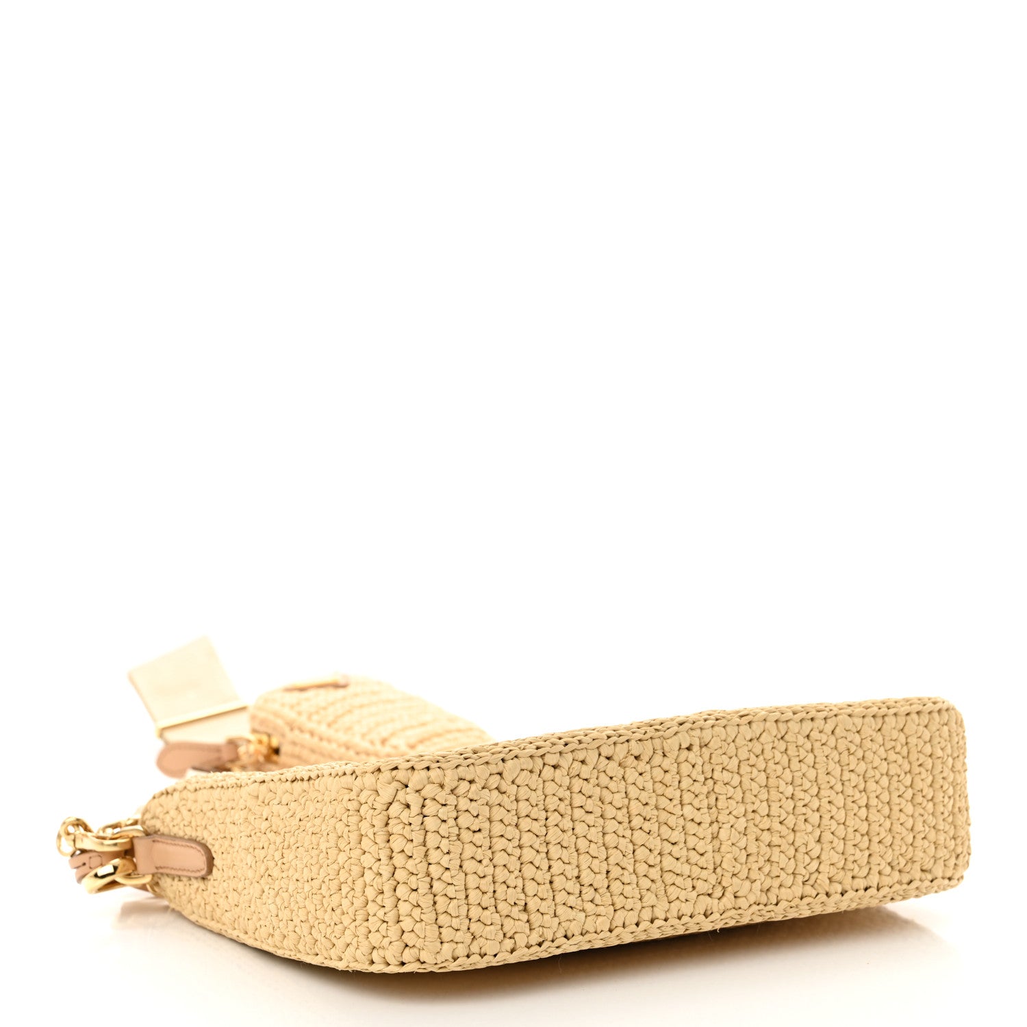 Prada Yarn Raffia Effect Crochet Re-Edition 2005 Shoulder Bag Naturale 4 of 12