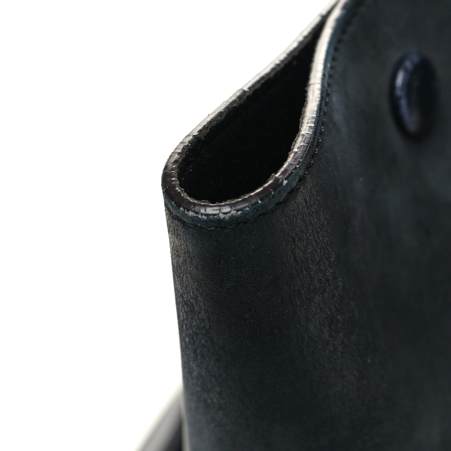 Nubuck Crocodile Embossed Medium Trapeze Navy