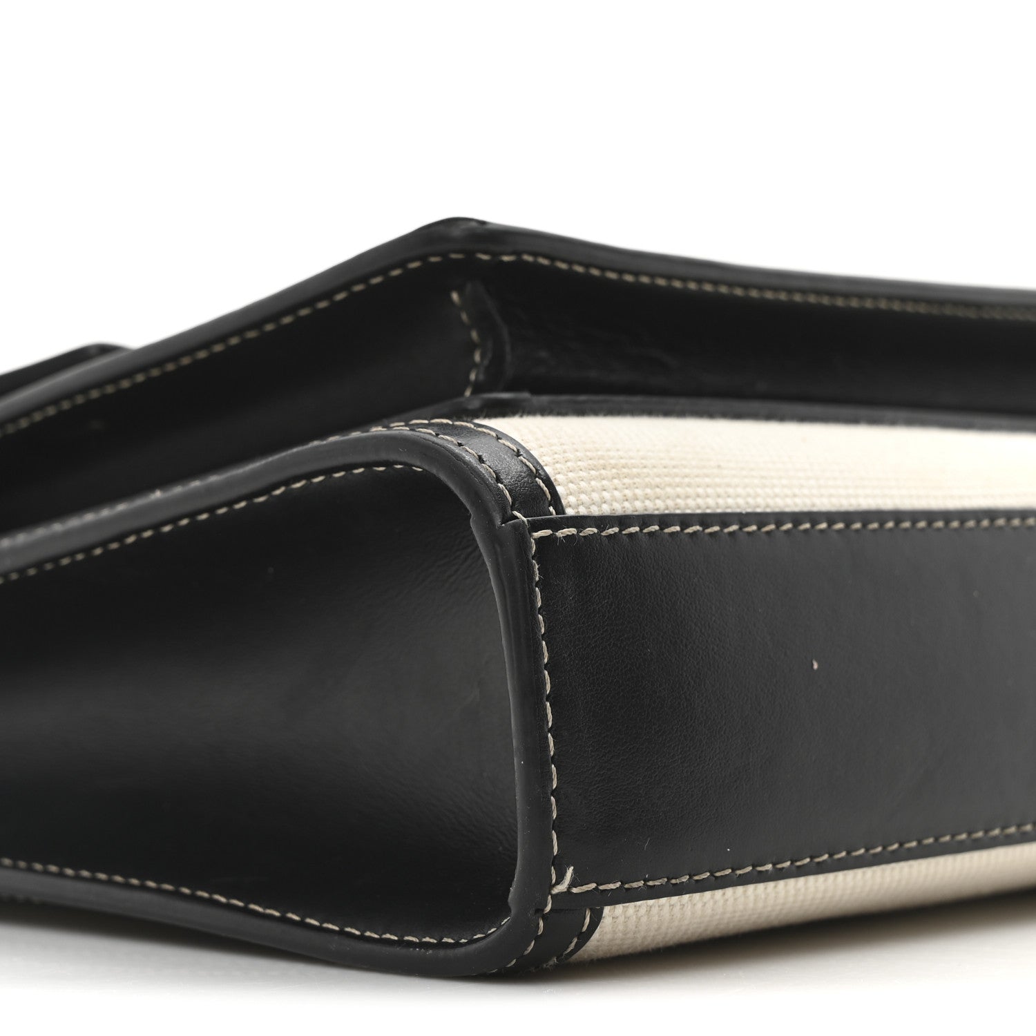 Burberry Canvas Smooth Calfskin Two Tone Mini Pocket Bag White Black 8 of 9