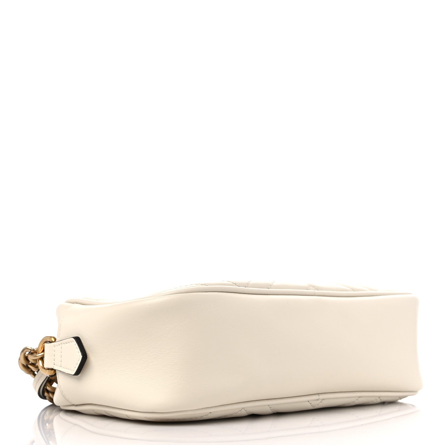 Gucci Calfskin Matelasse Small GG Marmont Chain Shoulder Bag White 5 of 12