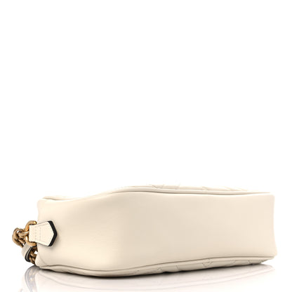 Gucci Calfskin Matelasse Small GG Marmont Chain Shoulder Bag White 5 of 12