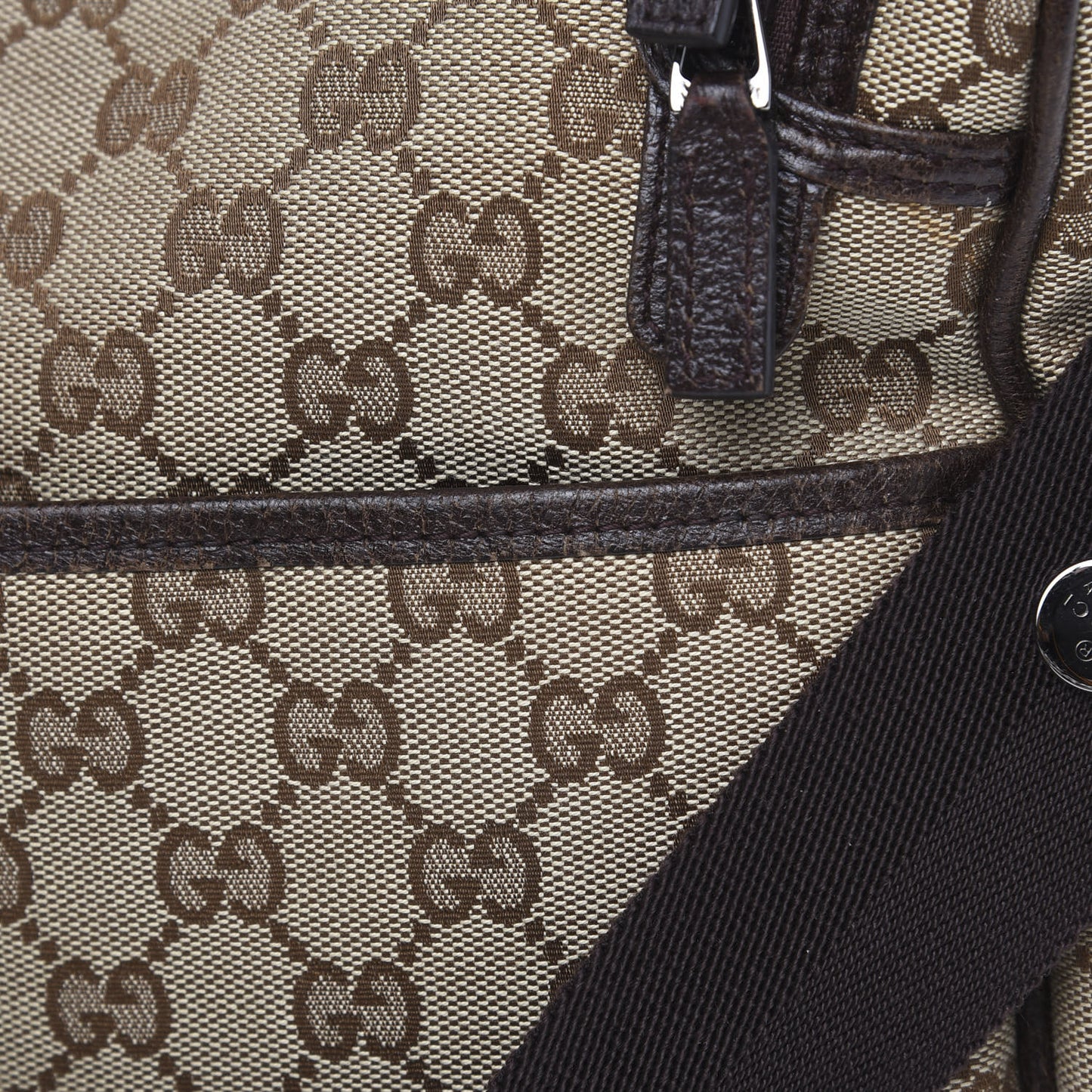 Monogram Natural Pigskin Large Diaper Bag Beige Ebony Cocoa Dark Chocolate