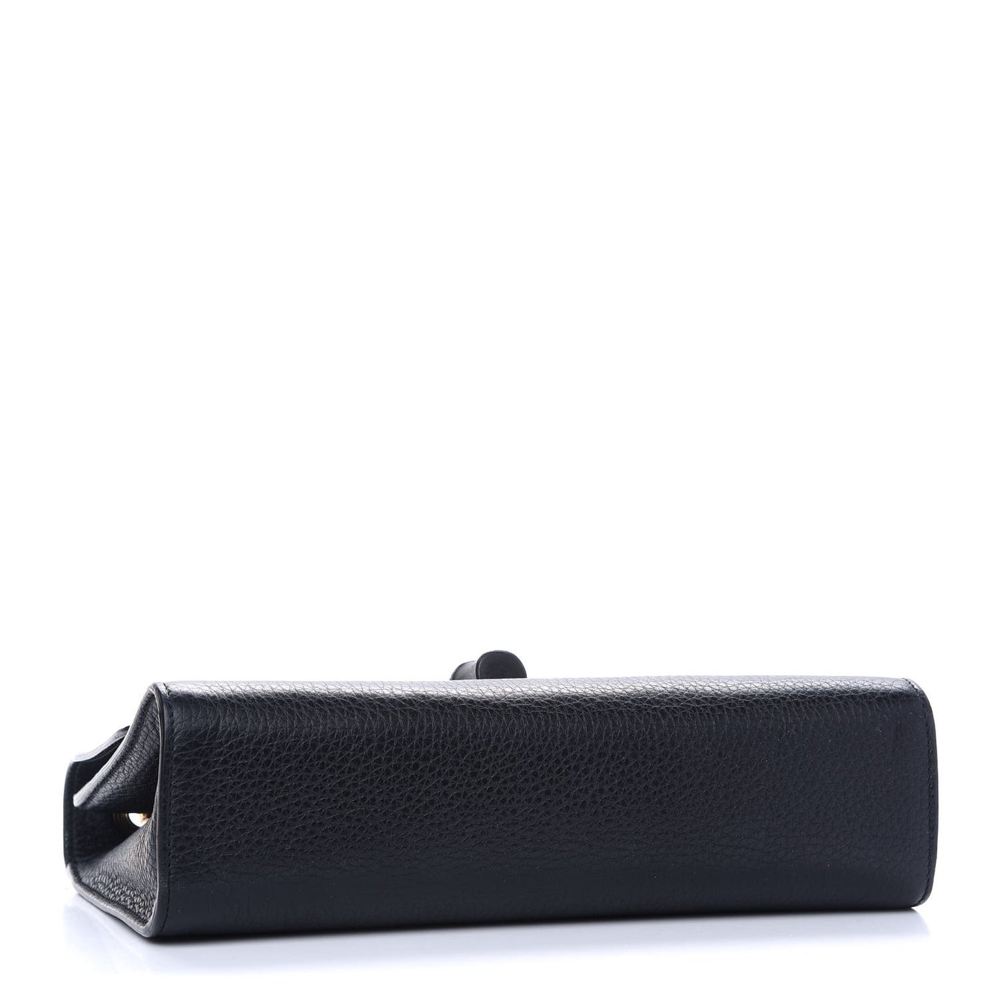 Pebbled Calfskin Medium Miss Bamboo Shoulder Bag Black