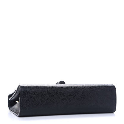 Gucci Pebbled Calfskin Medium Miss Bamboo Shoulder Bag Black 3 of 8