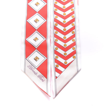 Hermes Silk Colliers Et Chiens Twilly Rouge White Mastic 2 of 4
