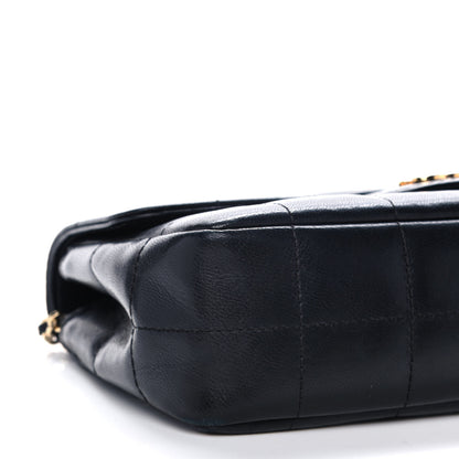 Chanel Lambskin Quilted Mini Chocolate Bar Camellia Flap Black 9 of 11