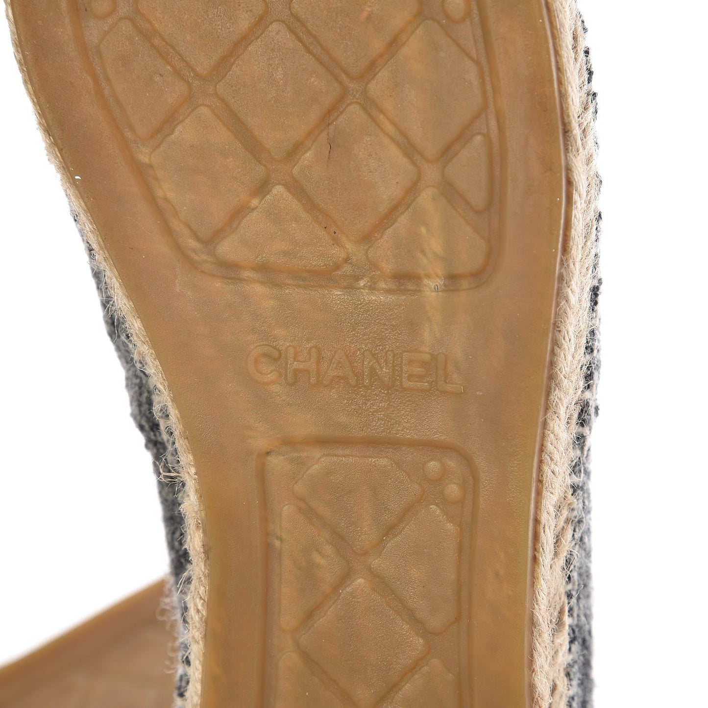 Tweed Velvet CC Espadrilles 41 Grey Black