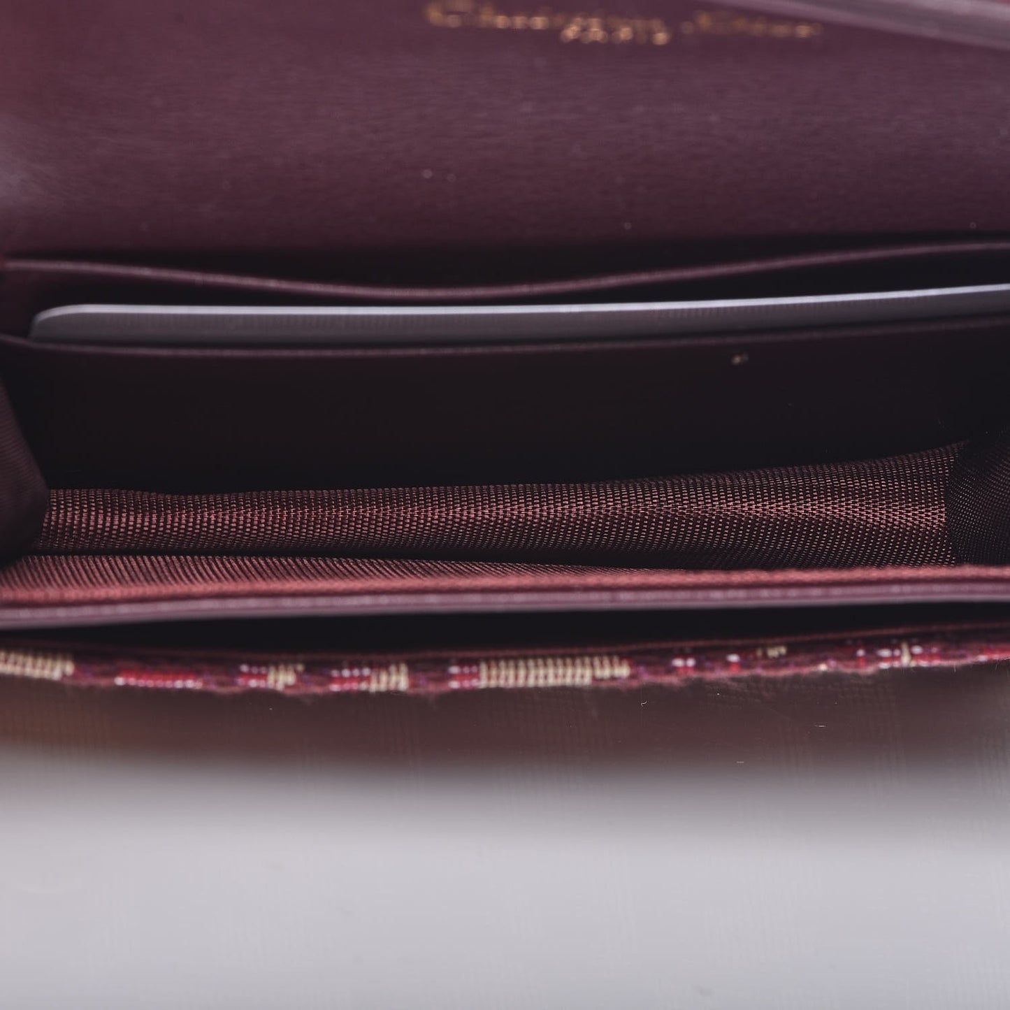 Oblique Saddle Card Holder Bordeaux